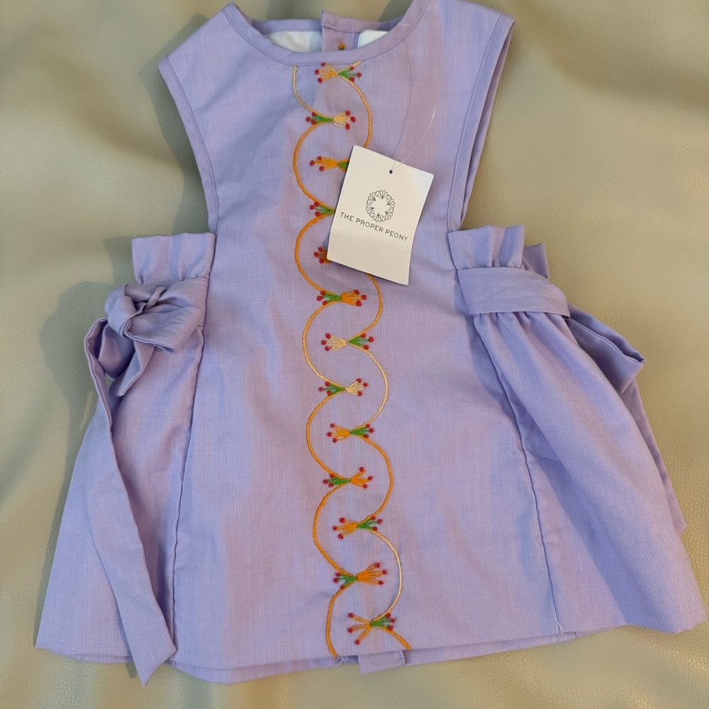 The Proper Peony Lavender Embroidered Kids Formal Dress